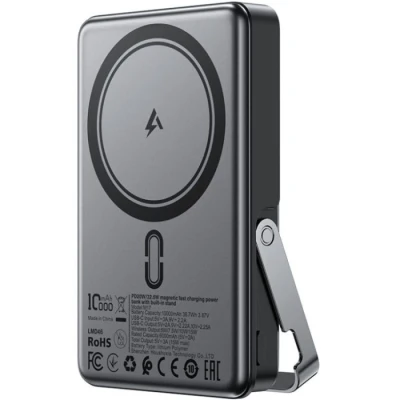 Портативна батарея Acefast Magnetic Wireless 10000mAh, 22.5W, PD, QC/3.0, QI 15W, with holder M17, Black