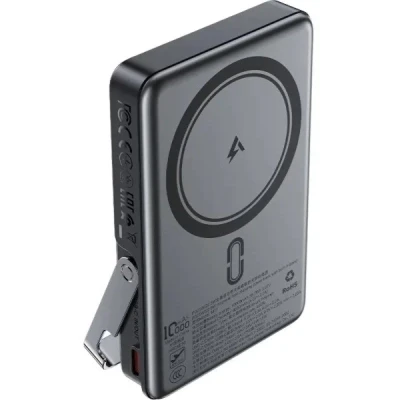 Портативная батарея Acefast Magnetic Wireless 10000mAh, 22.5W, PD, QC/3.0, QI 15W, with holder M17, Black (6974316284000) [6974316284000-B] — фото 5