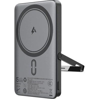 Портативна батарея Acefast Magnetic Wireless 5000mAh, 18W, PD, QC/3.0, with holder M16, Black — фото 2