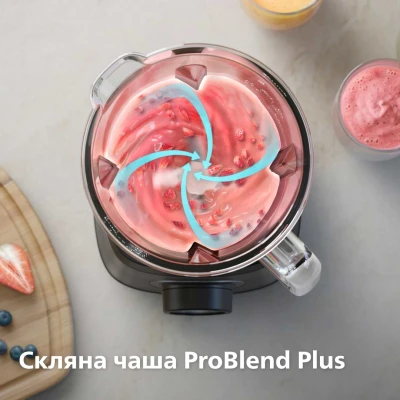 Блендер Philips стаціонарний Series 5000, 1200Вт, чаша-2000мл, скло, склянка в ко (HR3041/00) [HR304100-B] — фото 3