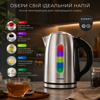 Електрочайник Rotex RKT78-S Smart [RKT78-SSmart-B] — фото 2