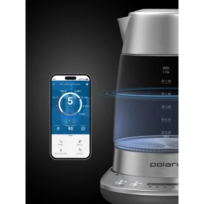 Электрочайник Polaris PWK 17115CGLD WIFI IQ Home Матовий [PWK17115CGLDWIFIIQHomeМатовий-B] — фото 8
