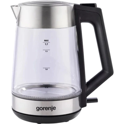 Электрочайник Gorenje 1.7л, 2,200 Вт, strix контроль, скло, нерж (K17OGS) [K17OGS-B]