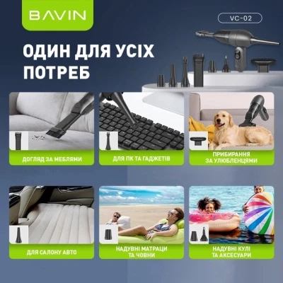 Пилосос BAVIN VC-02 15000Pa 2000 mAh Black (Z-VC02 BK) [Z-VC02BK-B] — фото 4
