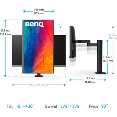 Монитор BenQ PD2706UA 3840 x 2160 IPS чорний (PD2706UA-B) — фото 10