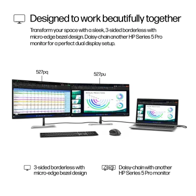 Монітор HP S5 Pro 527pu 2560 x 1440 IPS сріблястий (9E0G5AA-B) — фото 9