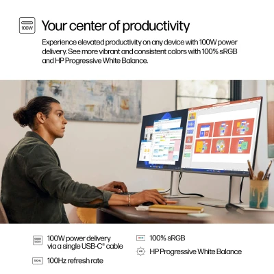 Монітор HP S5 Pro 527pu 2560 x 1440 IPS сріблястий (9E0G5AA-B) — фото 10
