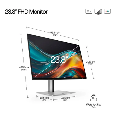 Монитор HP S7 Pro 724pf 1920 x 1080 IPS сріблястий (8X530AA-B) — фото 9