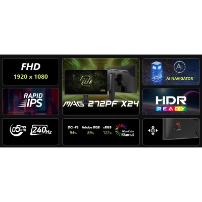 Монітор MSI MAG 272PF-X24 1920 x 1080 Rapid IPS чорний (MAG272PF-X24-B) — фото 8