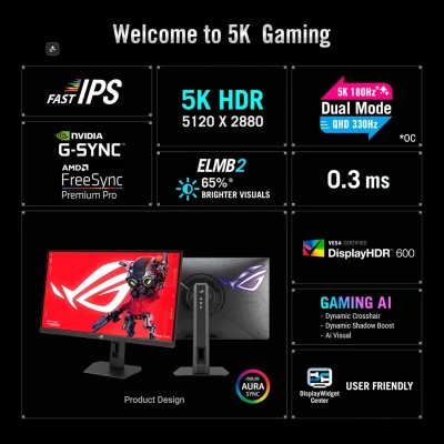 Монитор ASUS ROG Strix 5120 x 2880 Fast IPS чорний (90LM0CE0-B01371-B) — фото 8