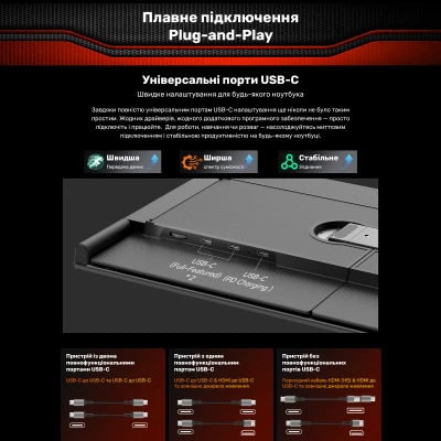 Монитор Blackview Dual Screen 14inch 1920 x 1080 IPS сірий (BVDCM6-B) — фото 9