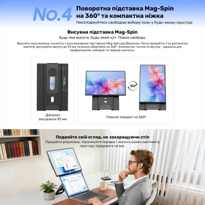 Монітор Blackview Table 9 LCD Monitor 16inch 1920 x 1200 IPS сірий (BVTABLE9-B) — фото 11