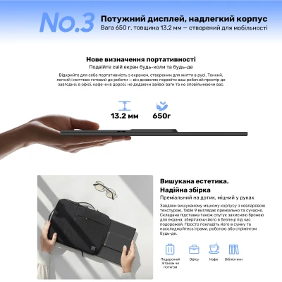 Монітор Blackview Table 9 LCD Monitor 16inch 1920 x 1200 IPS сірий (BVTABLE9-B) — фото 10