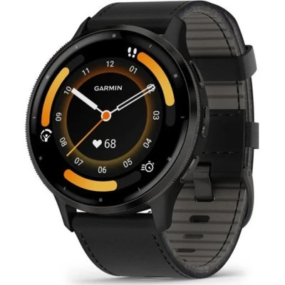 Смарт-годинник Garmin Venu 3, Black + Slate, Leather, GPS