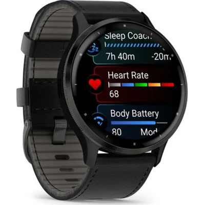 Смарт-годинник Garmin Venu 3, Black + Slate, Leather, GPS (010-02784-52) [010-02784-52-B] — фото 3