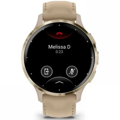 Смарт-годинник Garmin Venu 3S, Fr. Gray + Soft Gold, Leather, GPS — фото 2