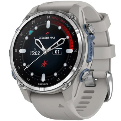 Смарт-годинник Garmin Descent Mk3, 43mm, Passvtd Steel/Fog Gry, Dive Computer, GPS дайвінг комп'ютер