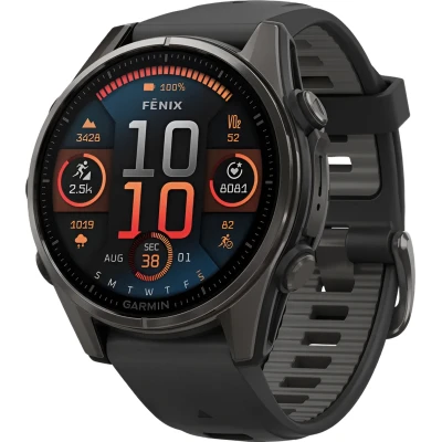 Смарт-годинник Garmin fenix 8 43mm, AMOLED, Saph, CrbnGry Ti/Blk, Blk/PebblGryBnd,