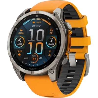 Смарт-годинник Garmin fenix 8 47mm, AMOLED, Saph, Ti/Bare/Grpht, SparkOrg/GrphtBd, (010-02904-11) [010-02904-11-B]