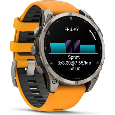 Смарт-часы Garmin fenix 8 47mm, AMOLED, Saph, Ti/Bare/Grpht, SparkOrg/GrphtBd, (010-02904-11) [010-02904-11-B] — фото 3