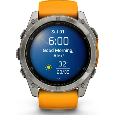 Смарт-часы Garmin fenix 8 51mm, AMOLED, Saph, Ti/Bare/Grpht, SparkOrg/GrphtBd, (010-02905-11) [010-02905-11-B] — фото 7