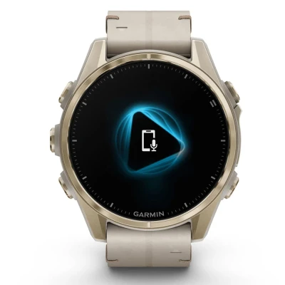 Смарт-годинник Garmin fenix 8 43mm, AMOLED, Saph, SftGldSS/FogGryLeatherBnd, Excl, GPS — фото 2
