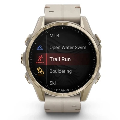 Смарт-часы Garmin fenix 8 43mm, AMOLED, Saph, SftGldSS/FogGryLeatherBnd, Excl, GPS (010-02903-40) [010-02903-40-B] — фото 7