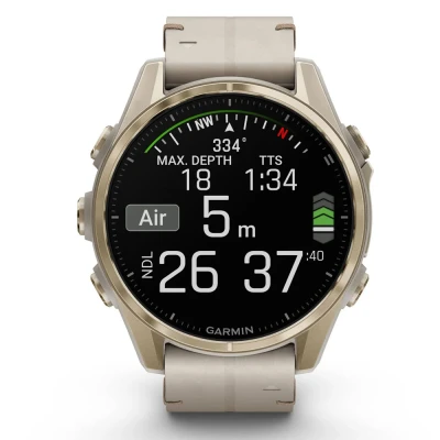 Смарт-часы Garmin fenix 8 43mm, AMOLED, Saph, SftGldSS/FogGryLeatherBnd, Excl, GPS (010-02903-40) [010-02903-40-B] — фото 8