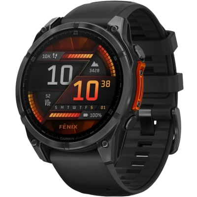Смарт-часы Garmin fenix 8 47mm, AMOLED, Glass/SS, SlateGray Steel/Black, BlkBnd, GPS