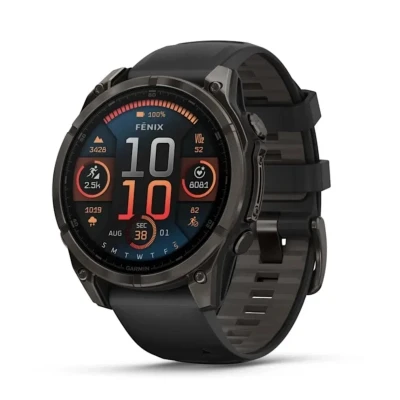 Смарт-годинник Garmin fenix 8 47mm, AMOLED, Saph, CrbnGryTi/Blk, Blk/PebbleGryBnd, GPS