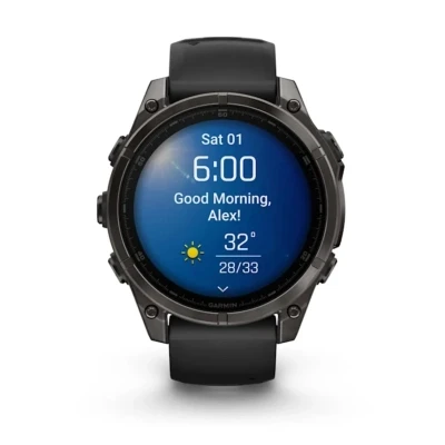 Смарт-годинник Garmin fenix 8 47mm, AMOLED, Saph, CrbnGryTi/Blk, Blk/PebbleGryBnd, GPS — фото 2
