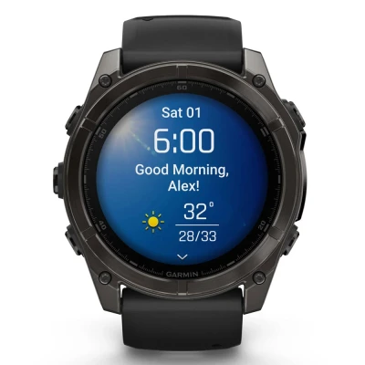 Смарт-годинник Garmin fenix 8 51mm,AMOLED,Saph,CrbnGryTi/Blk,Blk/PebbleGryBnd — фото 2