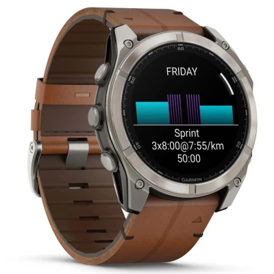 Смарт-часы Garmin fenix 8 51mm,AMOLED,Sapphire, Bare Ti, Blk/Chsnt Lthr (010-02905-40) [010-02905-40-B] — фото 3
