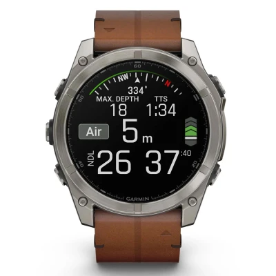 Смарт-часы Garmin fenix 8 51mm,AMOLED,Sapphire, Bare Ti, Blk/Chsnt Lthr (010-02905-40) [010-02905-40-B] — фото 9