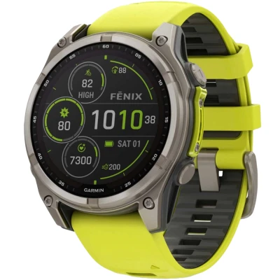 Смарт-годинник Garmin fenix 8 47mm,Saph Solar, BareTi/Graphite,AmpYe/GrphBnd