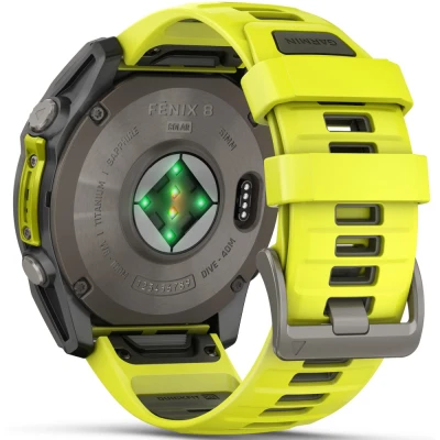 Смарт-годинник Garmin fenix 8 51mm,Saph Solar, BareTi/Graphite,AmpYe/GrphBnd (010-02907-21) [010-02907-21-B] — фото 6