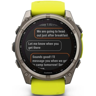 Смарт-годинник Garmin fenix 8 51mm,Saph Solar, BareTi/Graphite,AmpYe/GrphBnd (010-02907-21) [010-02907-21-B] — фото 8