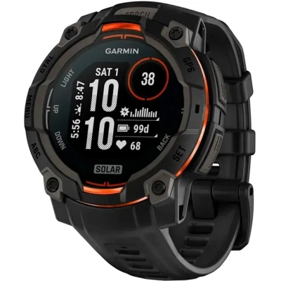Смарт-годинник Garmin Instinct 3, 45mm, Solar, Black Bezel with Black Band, GPS