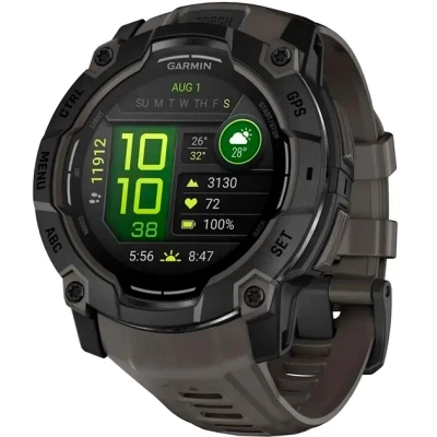 Смарт-годинник Garmin Instinct 3, 50mm, AMOLED, Black Bezel with Charcoal Band, GPS
