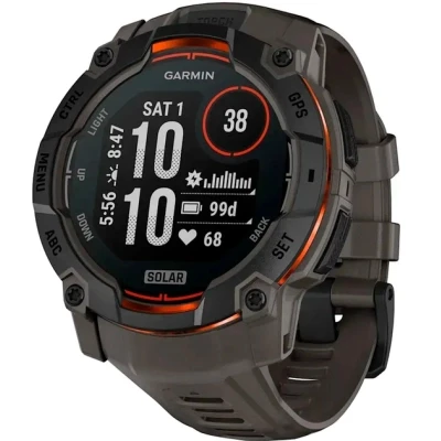 Смарт-годинник Garmin Instinct 3, 50mm, Solar, Black Bezel with Charcoal Band, GPS
