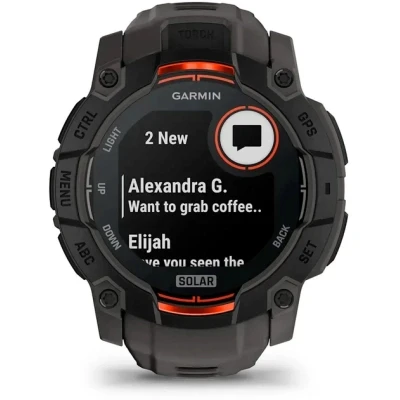 Смарт-годинник Garmin Instinct 3, 50mm, Solar, Black Bezel with Charcoal Band, GPS — фото 2