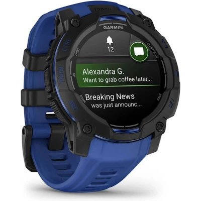 Смарт-годинник Garmin Instinct 3, 45mm, AMOLED, Black with Bolt Blue Band, GPS смарт-годинник (010-02936-03) [010-02936-03-B] — фото 3