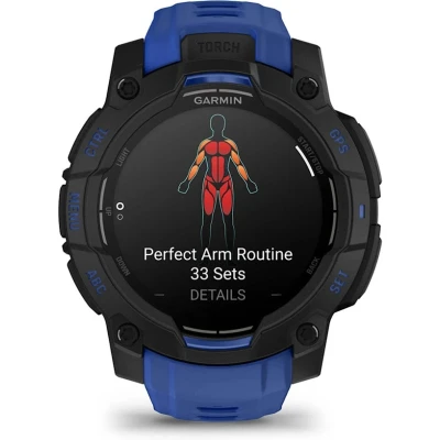 Смарт-годинник Garmin Instinct 3, 45mm, AMOLED, Black with Bolt Blue Band, GPS смарт-годинник (010-02936-03) [010-02936-03-B] — фото 7