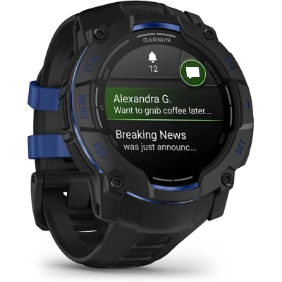 Смарт-годинник Garmin Instinct 3, 50mm, AMOLED, Black with Bolt Blue Accents, GPS смарт-годинник (010-03020-03) [010-03020-03-B] — фото 3