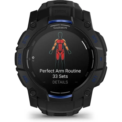 Смарт-годинник Garmin Instinct 3, 50mm, AMOLED, Black with Bolt Blue Accents, GPS смарт-годинник (010-03020-03) [010-03020-03-B] — фото 7