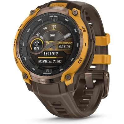 Смарт-часы Garmin Instinct Crossover AMOLED, BronzeSunburst/Cocoa, GPS смарт-годинник