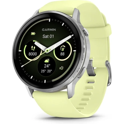 Смарт-годинник Garmin Venu 4 (45mm), Gray w/ Silver + Citron, GPS смарт-годинник (010-03014-02) [010-03014-02-B]