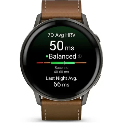 Смарт-годинник Garmin Venu 4 (45mm), Black w/ Slate + Leather, GPS смарт-годинник (010-03014-03) [010-03014-03-B] — фото 3
