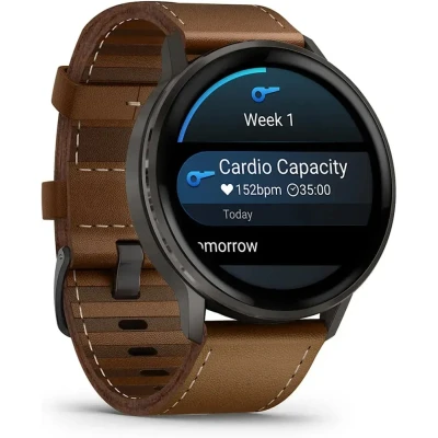 Смарт-годинник Garmin Venu 4 (45mm), Black w/ Slate + Leather, GPS смарт-годинник (010-03014-03) [010-03014-03-B] — фото 4