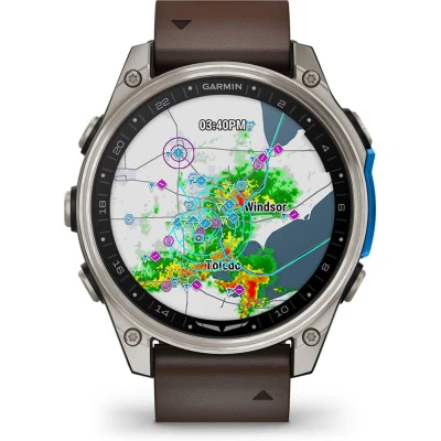 Смарт-годинник Garmin D2 Mach 2, 47mm, Saph, Bare Ti/Blk w/LthrBd, GPS — фото 2
